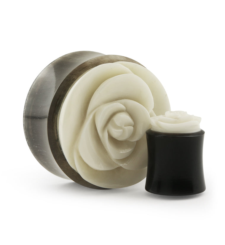 Horn Plugs With Rosebud Inlay