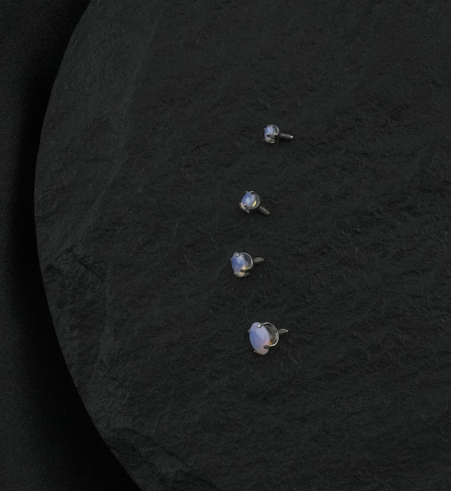 Round Pink Opalite Titanium Internally Threaded Top