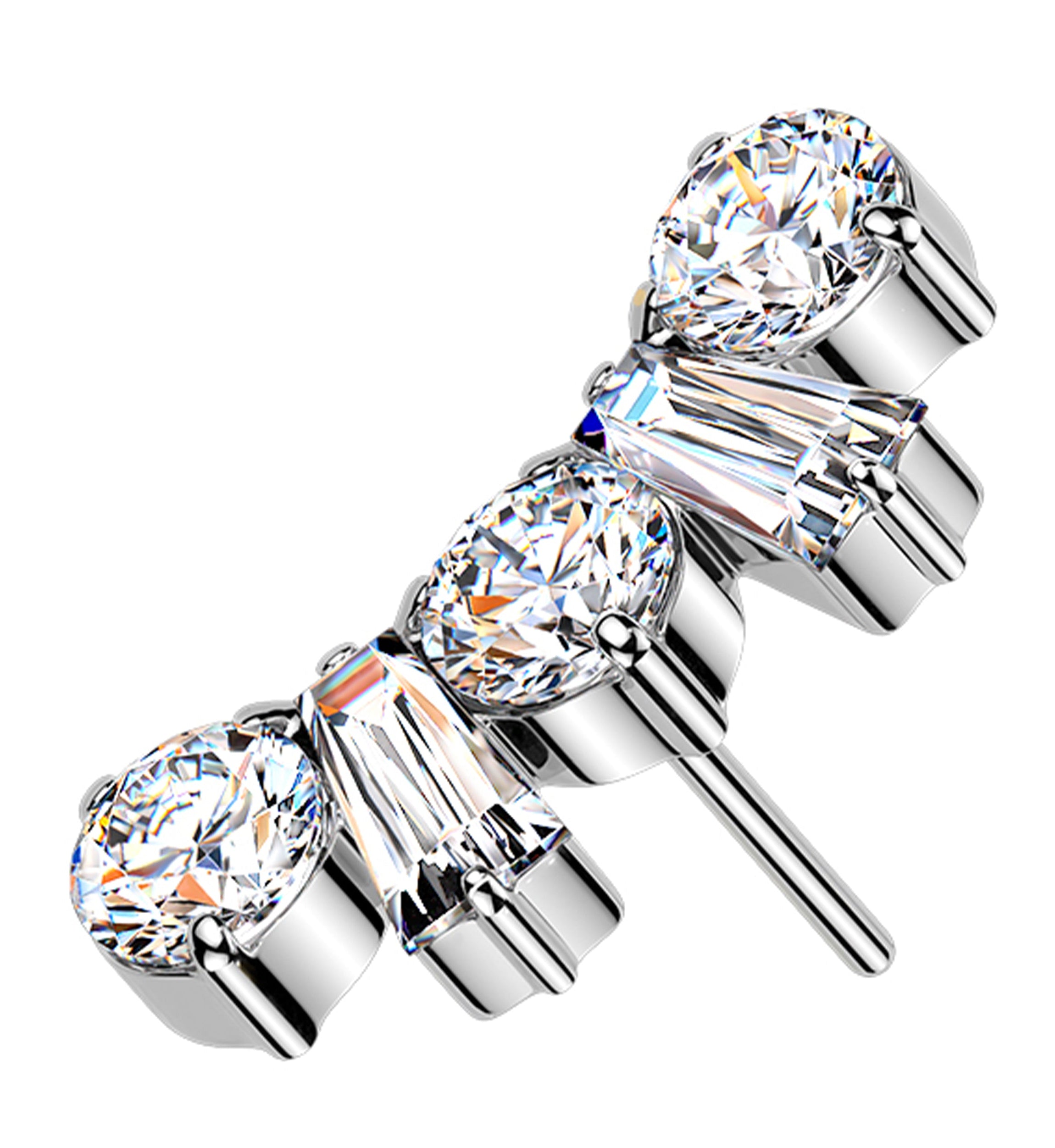 Royal Arch Clear CZ Titanium Threadless Top