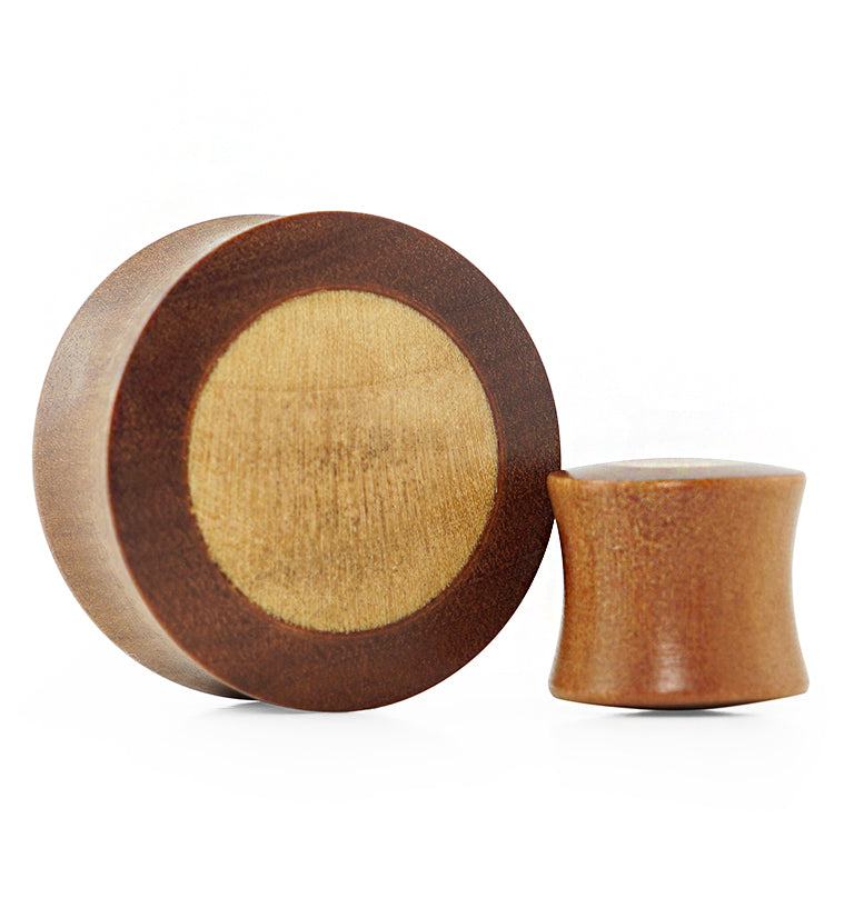 Saba Wood Plugs With Crocodile Wood Inlay