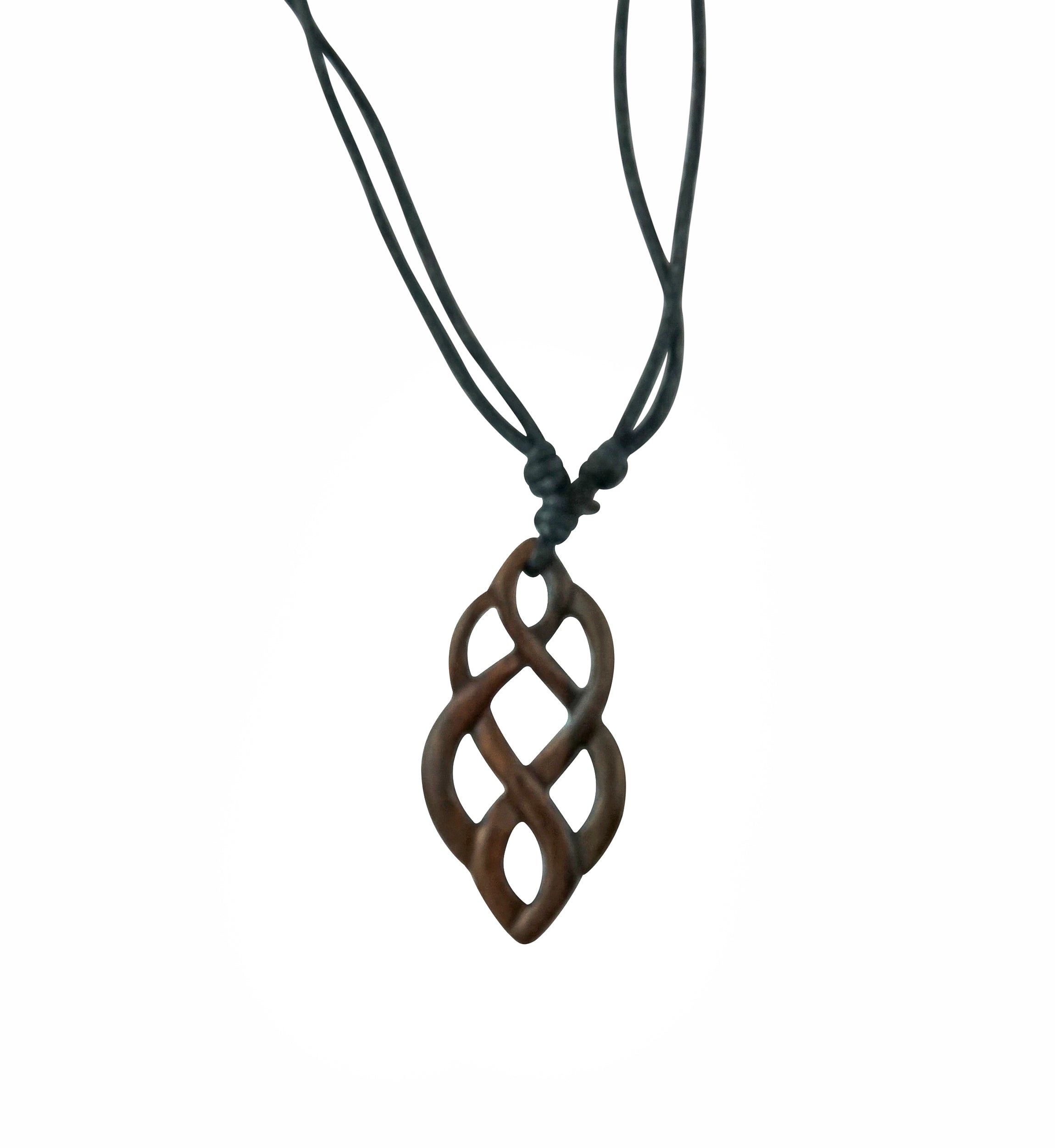 Celtic Knot Narra Wood Pendant Necklace