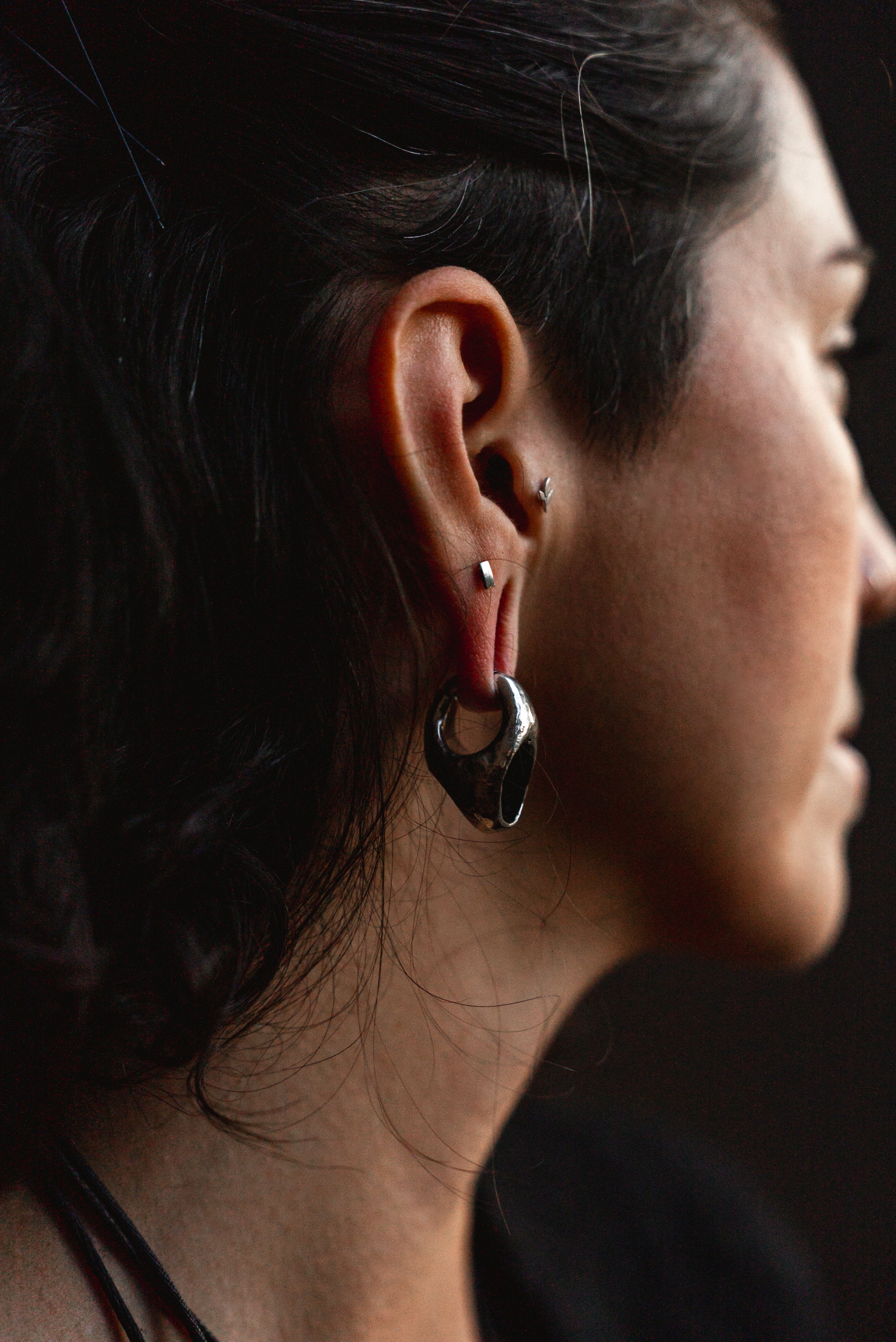 Salient White Brass Hinged Ear Weights