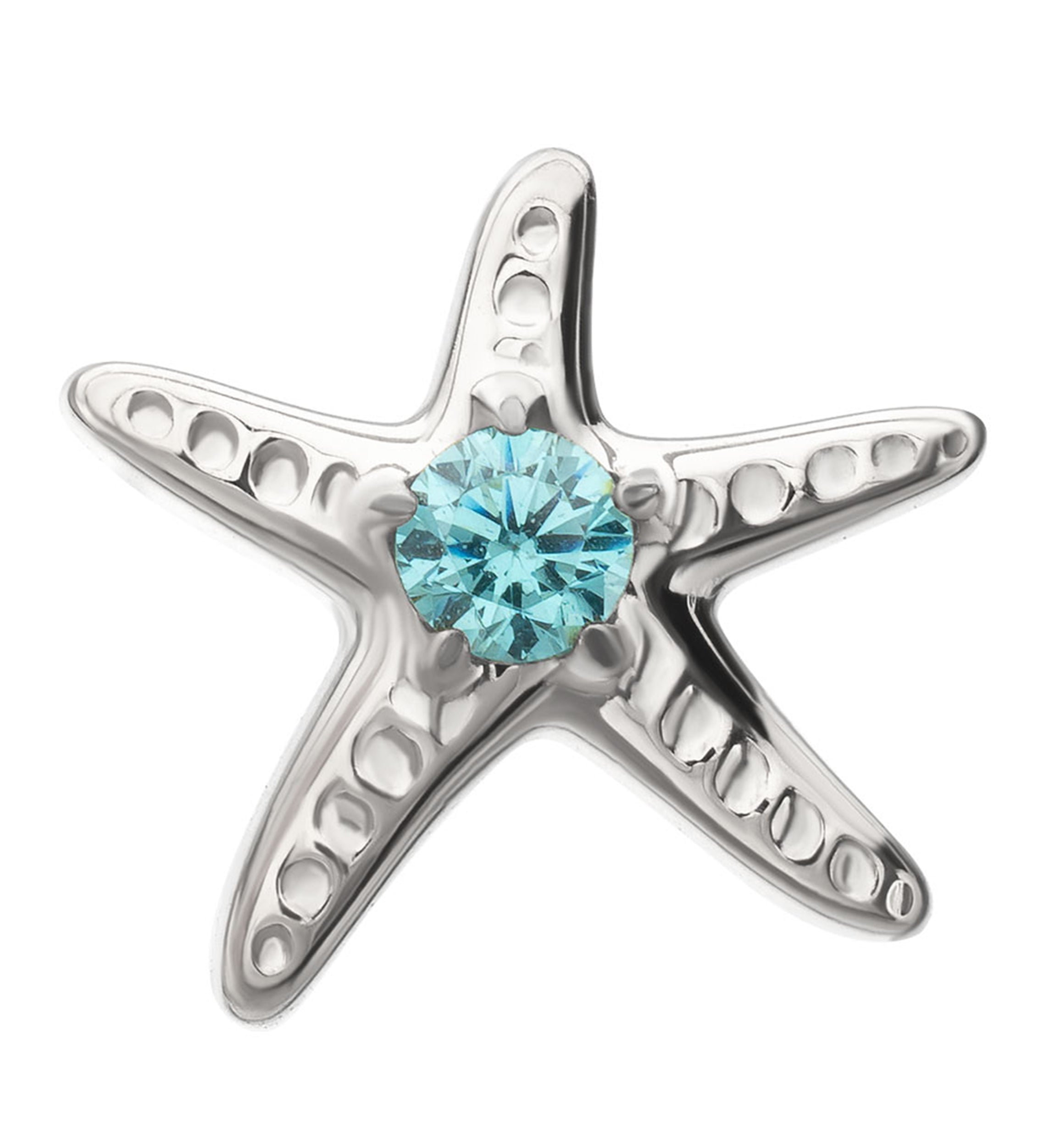 Sea Star Aqua CZ Titanium Threadless Top