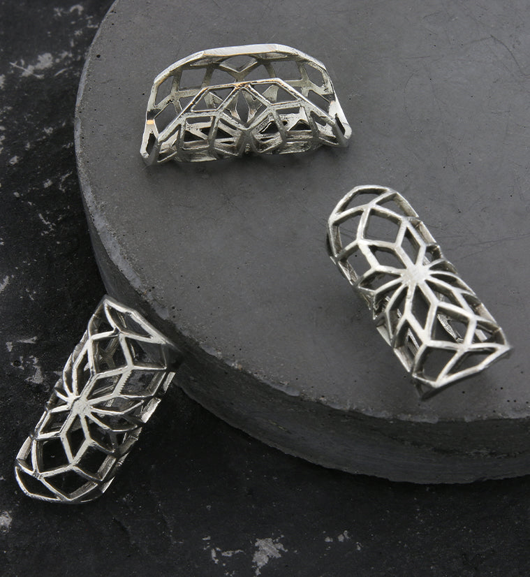 Seed Of Life White Brass Dreadlock Bead