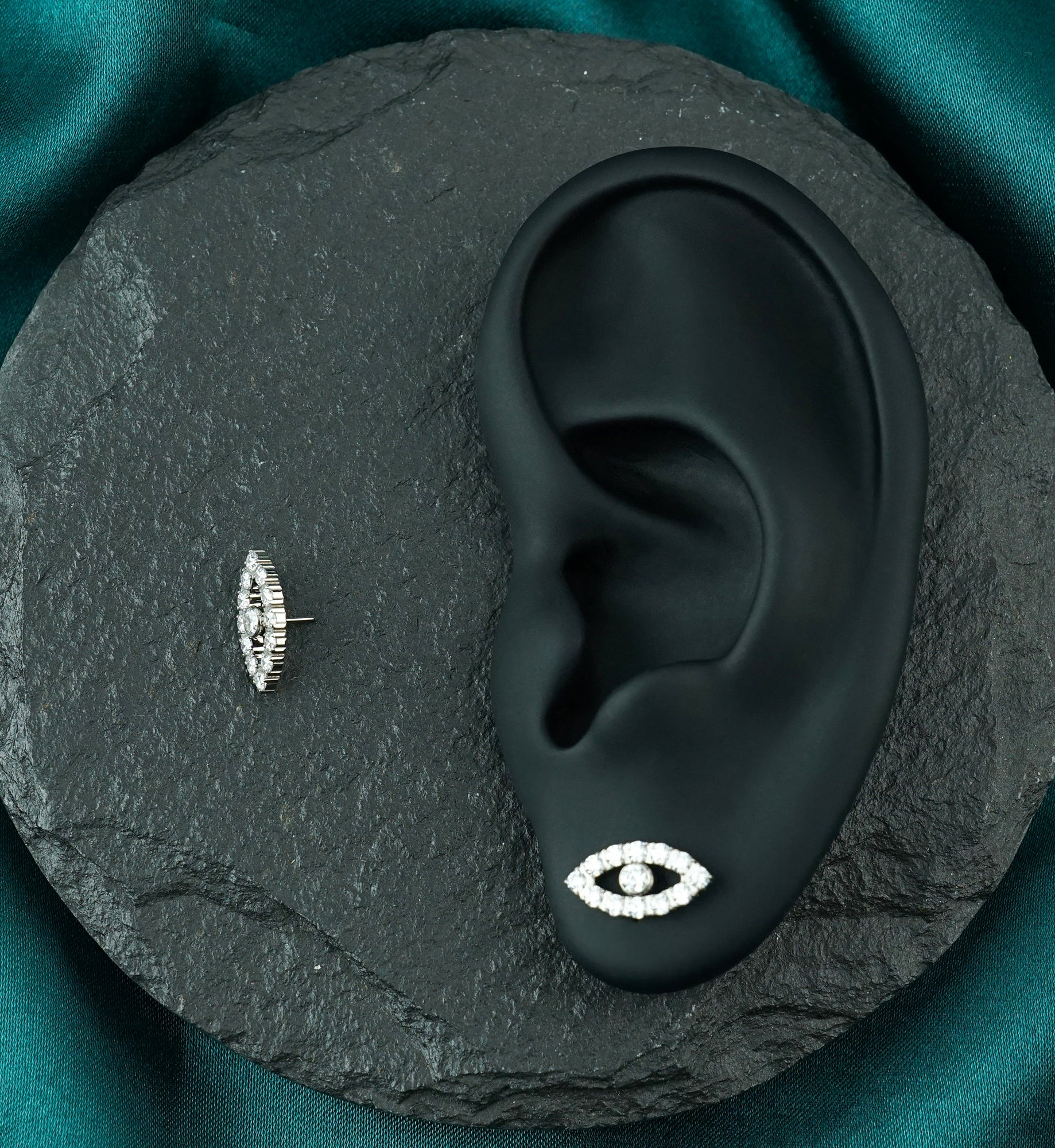 Sentinel Clear CZ Titanium Threadless Top