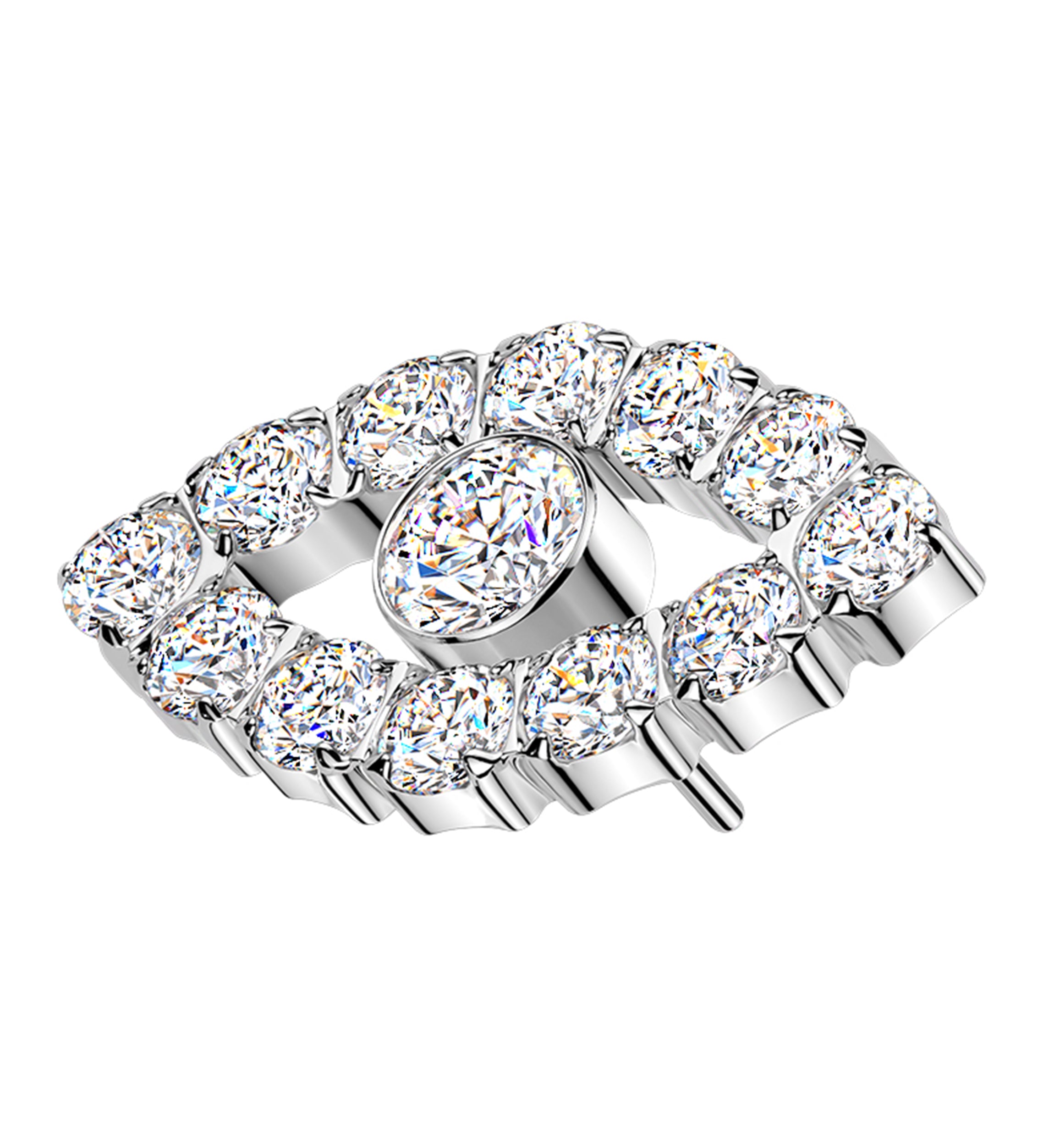 Sentinel Clear CZ Titanium Threadless Top