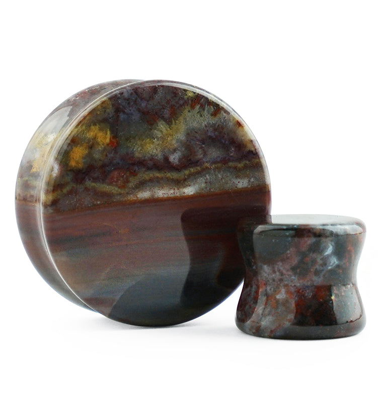 Serape Agate Stone Plugs