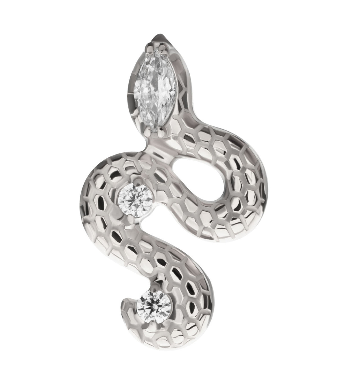 Serpentine CZ Titanium Threadless Top