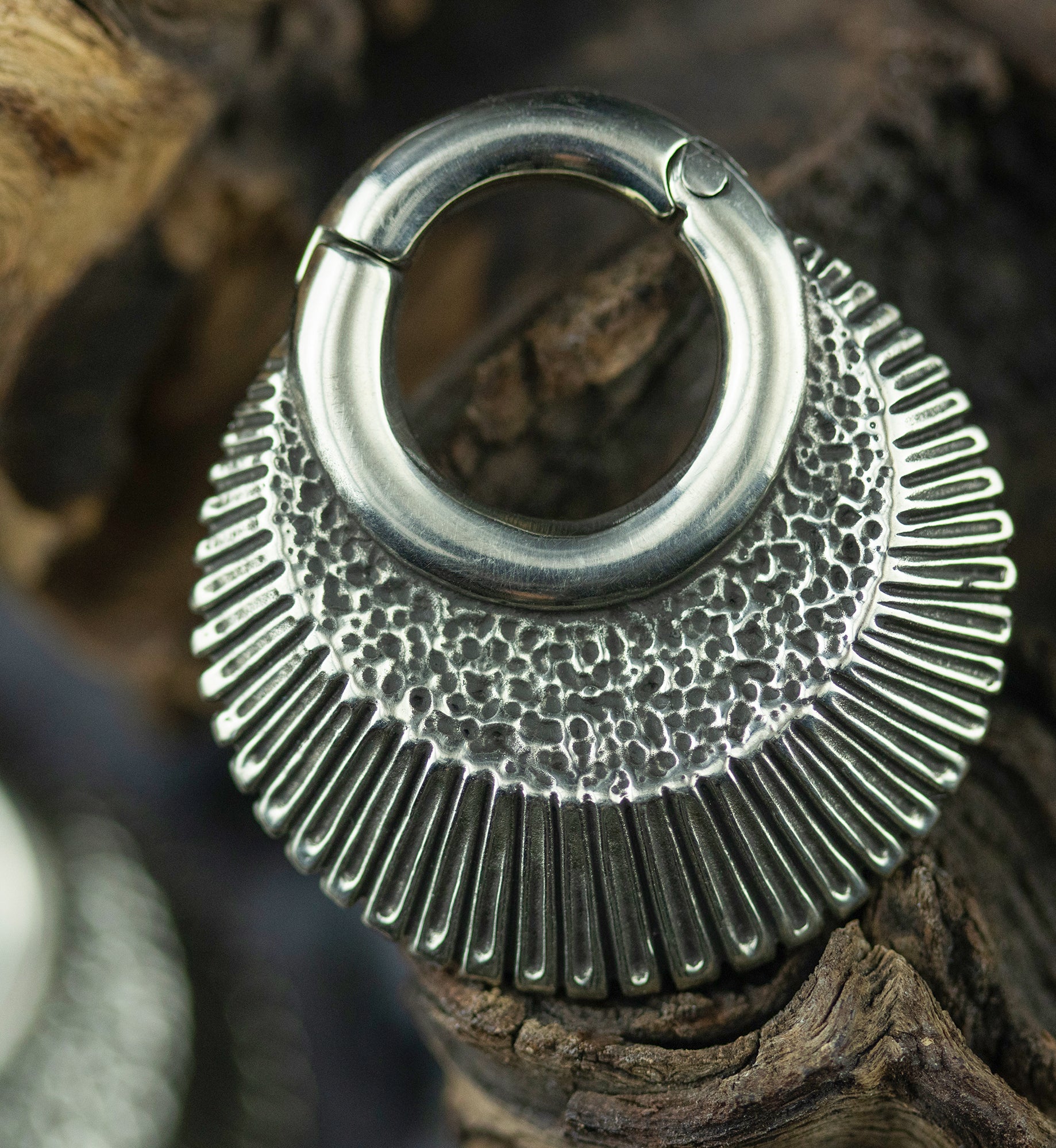 Shale White Brass Hinged Ear Weights