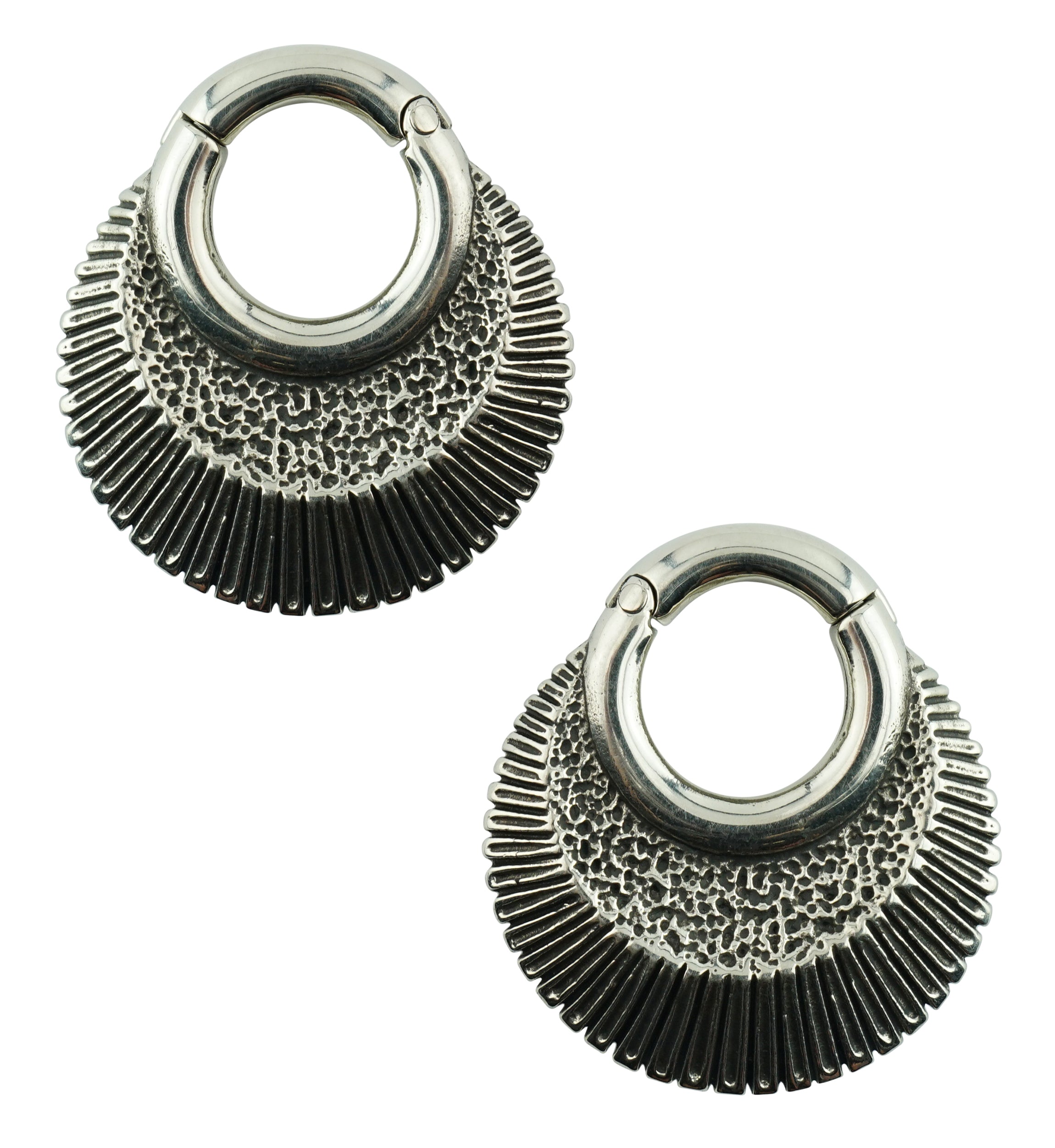 Shale White Brass Hinged Ear Weights