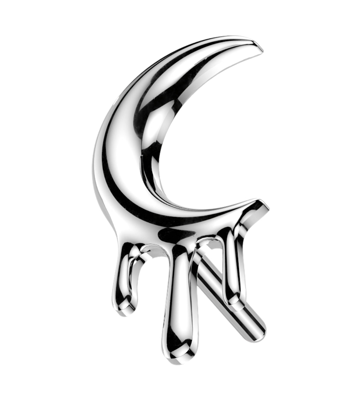 Sickle Moon Drip Titanium Threadless Top by Urban Body Jewelry