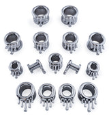 Dripping Stainless Steel Screw Back Tunnel Plugs