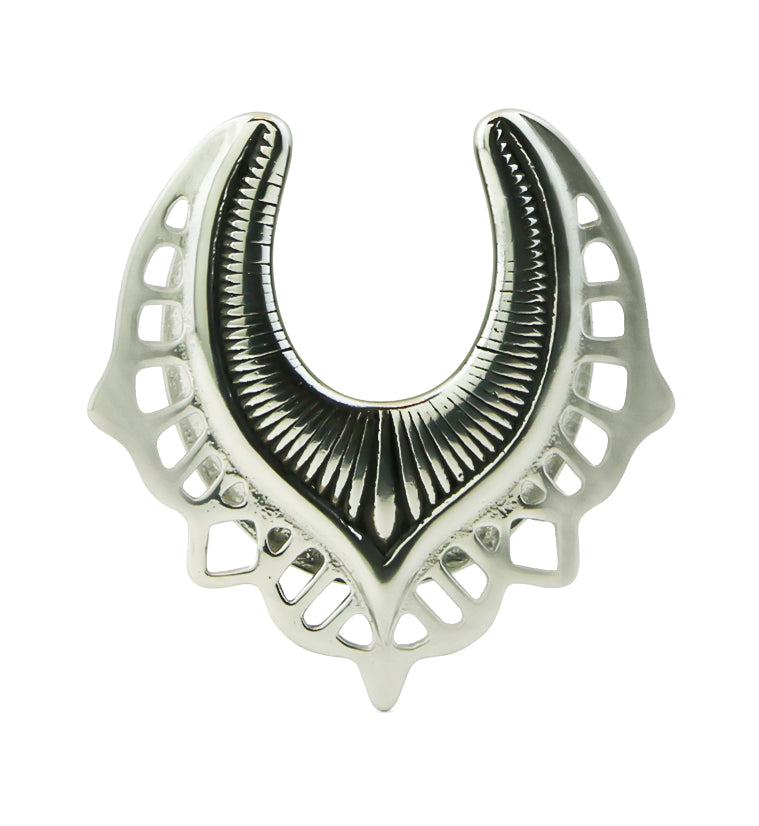 Ornate Shield Stainless Steel Saddles