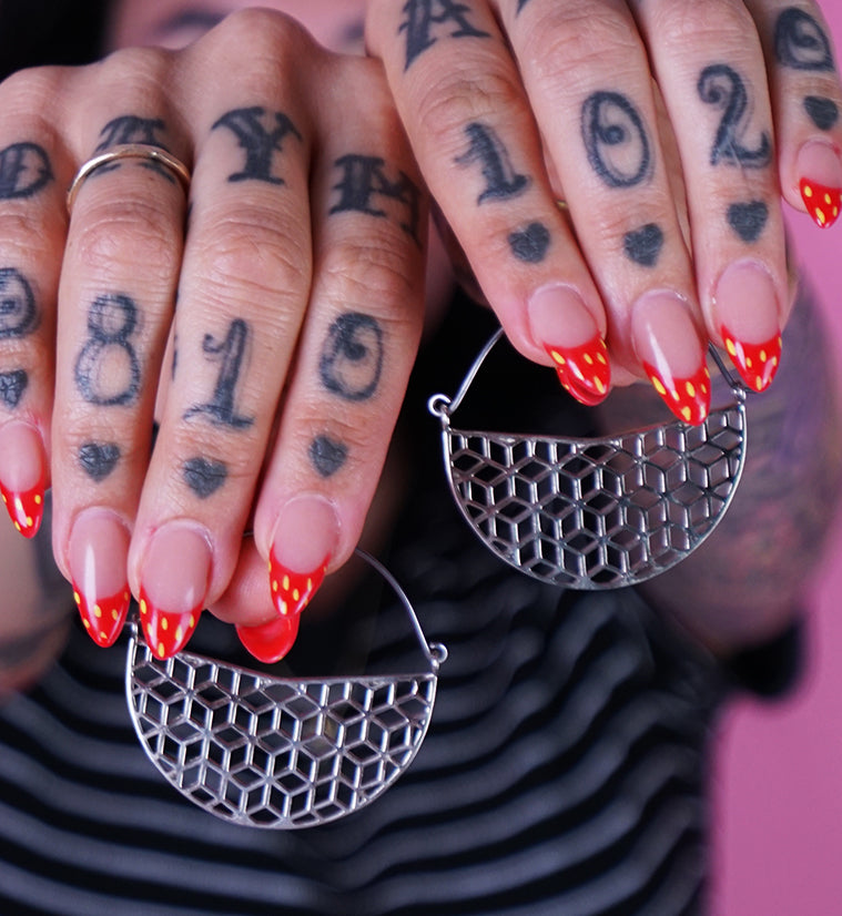 Silver Rhombille Titanium Hangers - Earrings