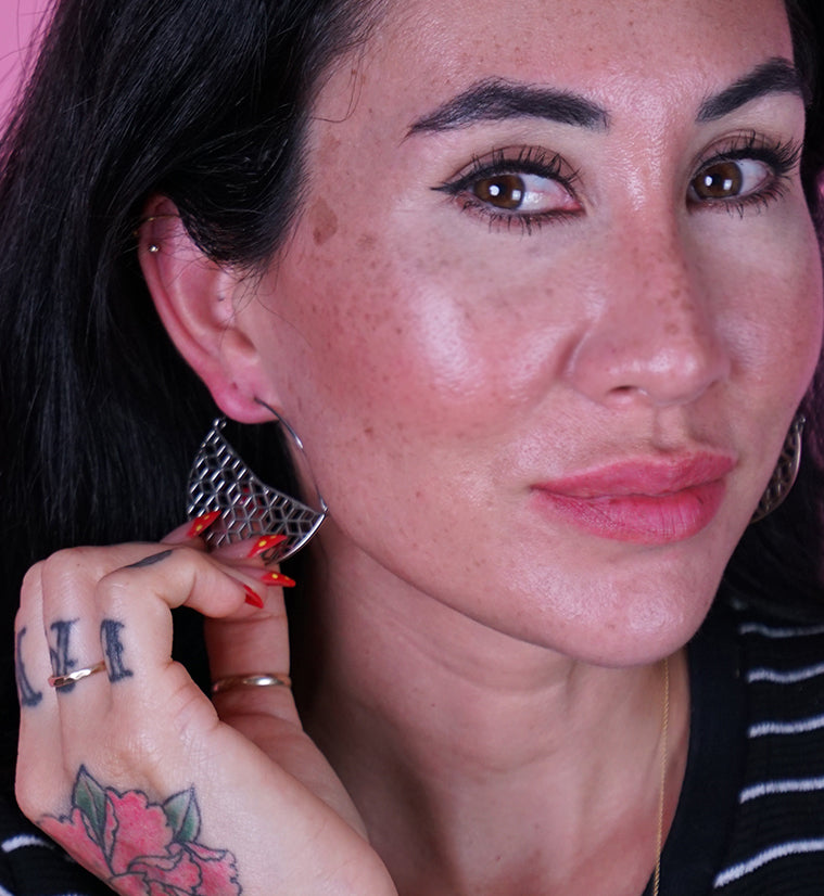 Silver Rhombille Titanium Hangers - Earrings