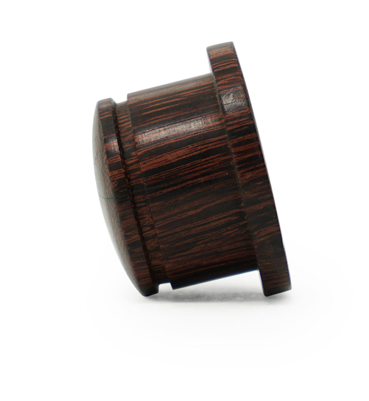 Single Flare Dark Tamarind Wood Plugs with Triple Target Inlay
