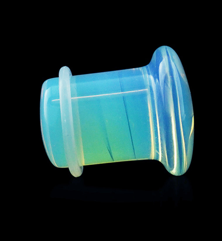 Opalite Single Flare Glass Plugs