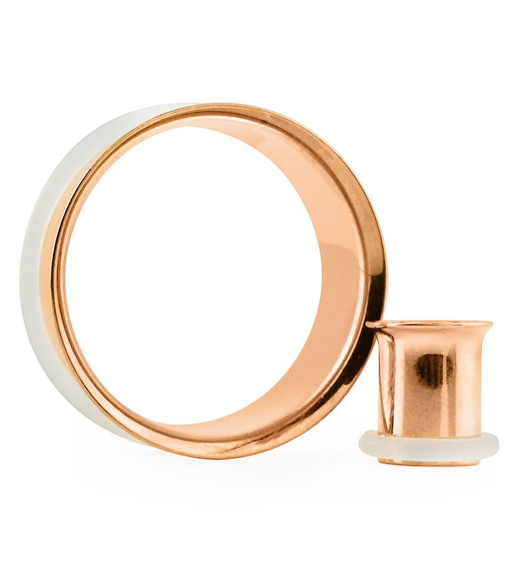 Single Flare Rose Gold Tunnels