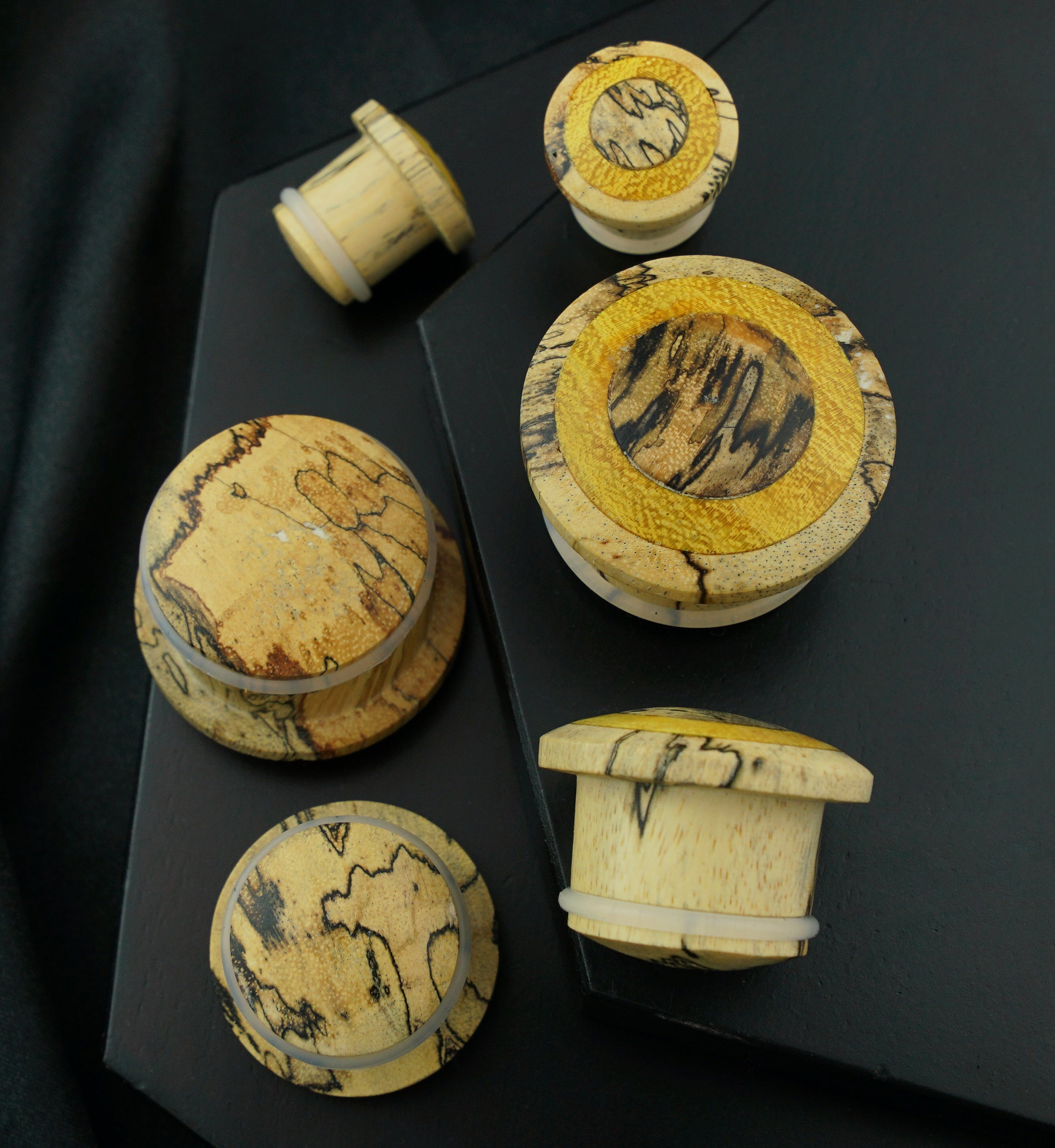 Single Flare Tamarind Wood Plugs with Jackfruit Inlay