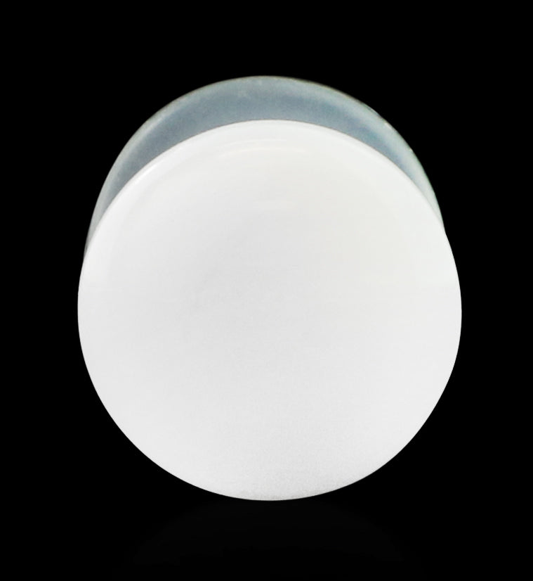 White Glass Plugs - Single Flare