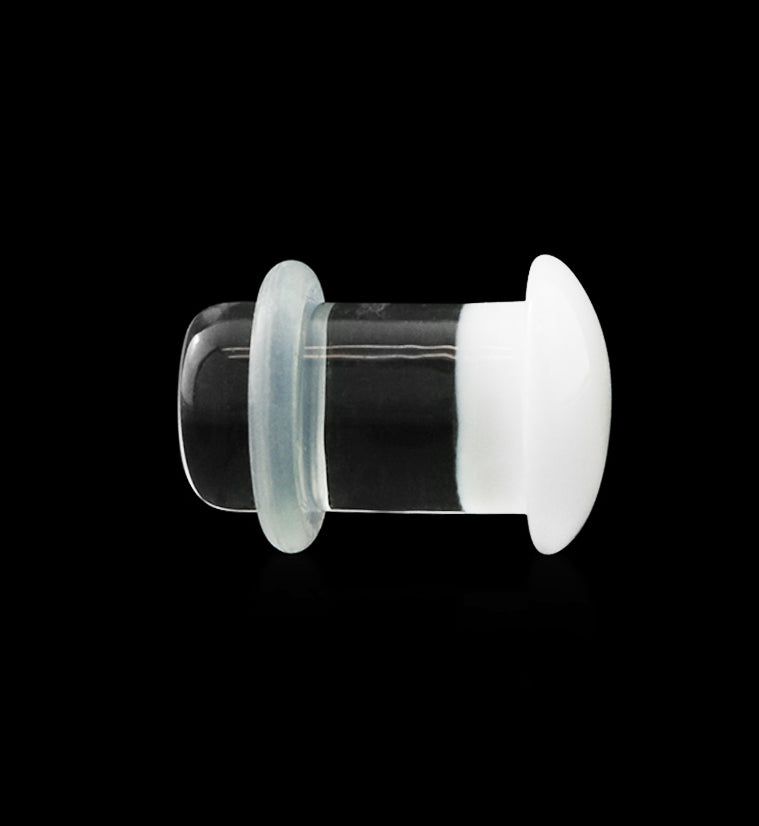 White Glass Plugs - Single Flare