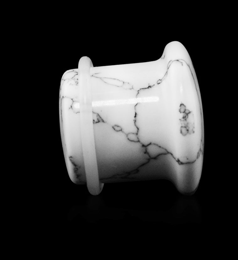 White Howlite Stone Single Flare Plugs