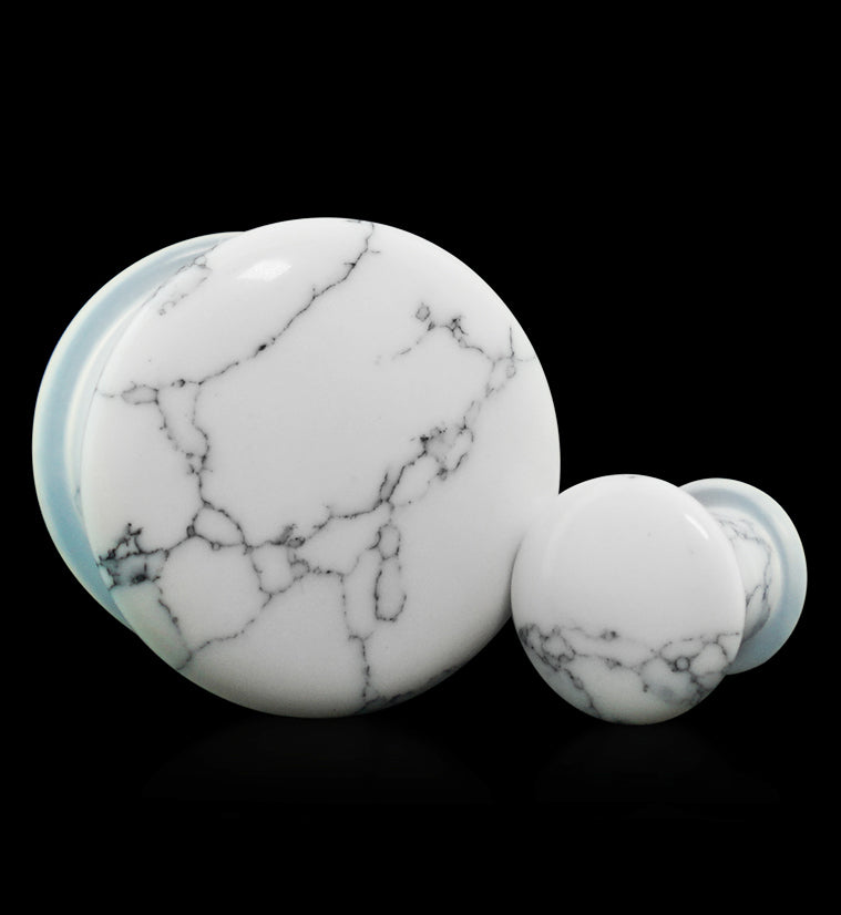 White Howlite Stone Single Flare Plugs