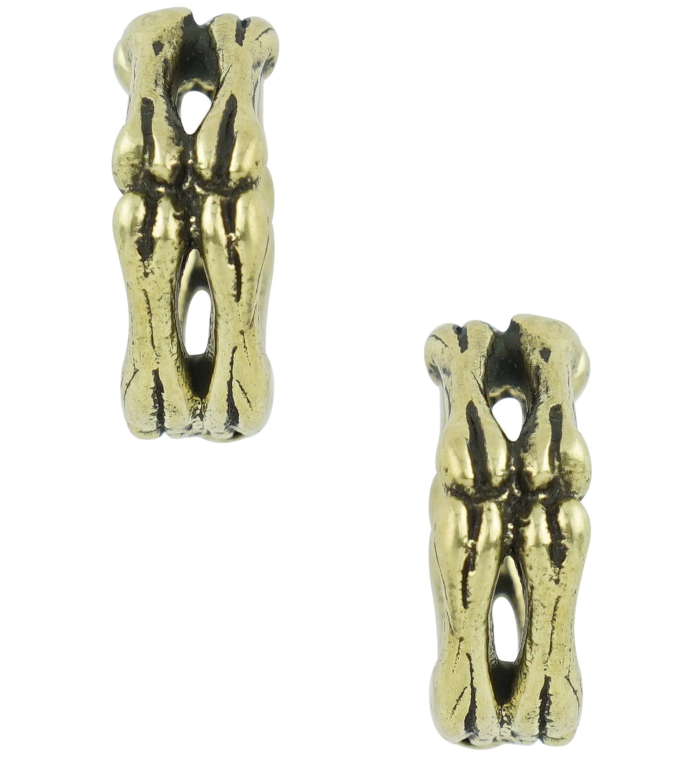 Skeletal Brass Hinged Stretched Ear Cuffs