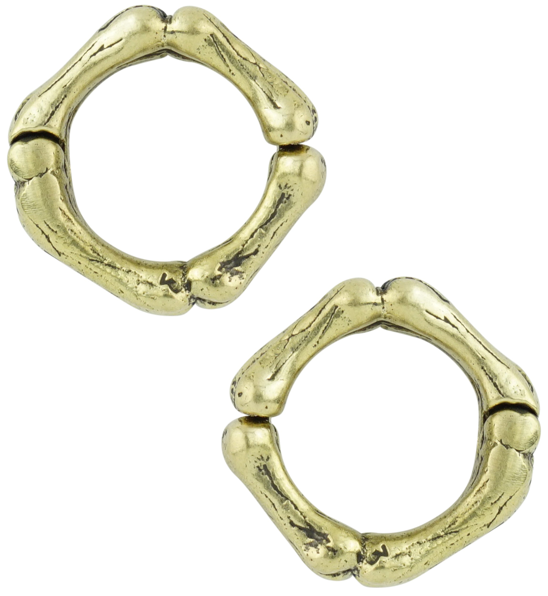 Skeletal Brass Hinged Stretched Ear Cuffs