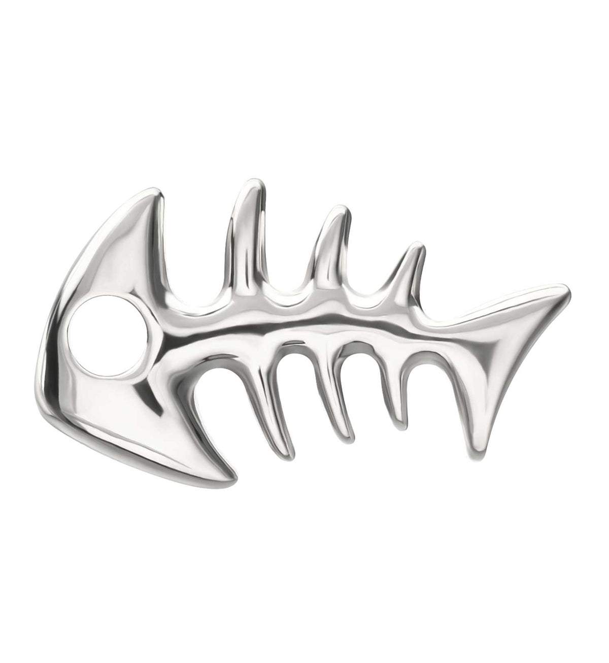 Skeleton Fish Titanium Threadless Top