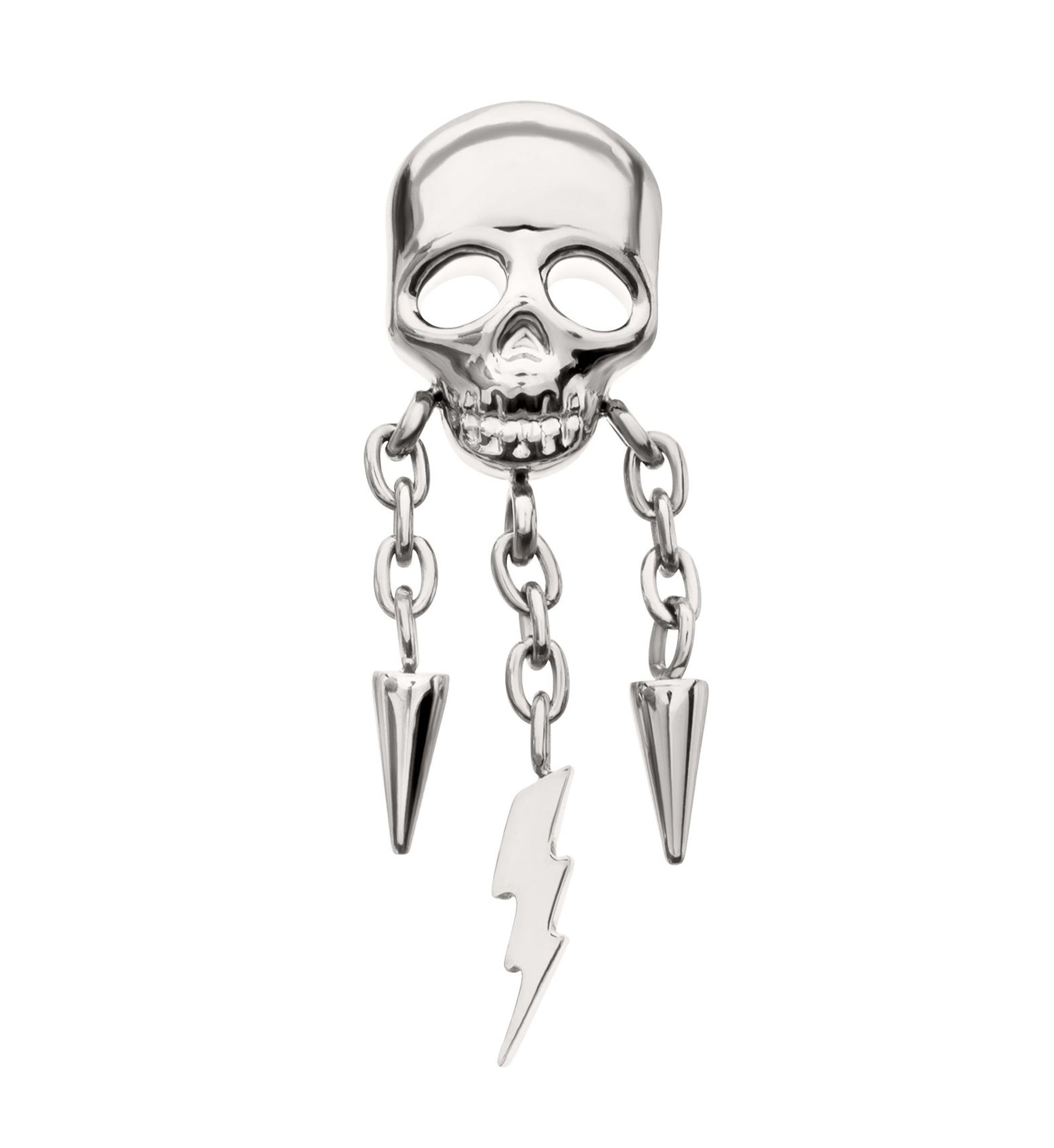 Skull Dangle Electric Bolt Titanium Threadless Top
