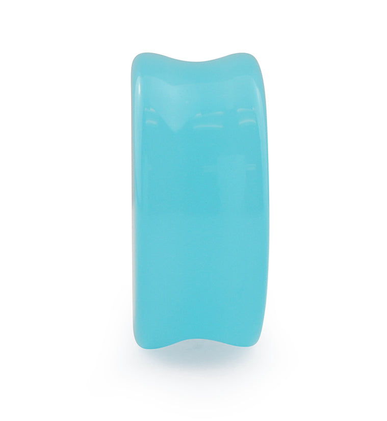 Sky Blue Glass Double Flare Plugs