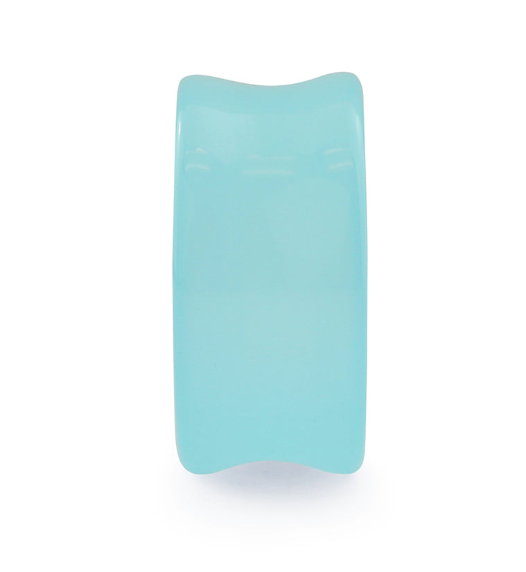 Sky Blue Glass Double Flare Tunnels