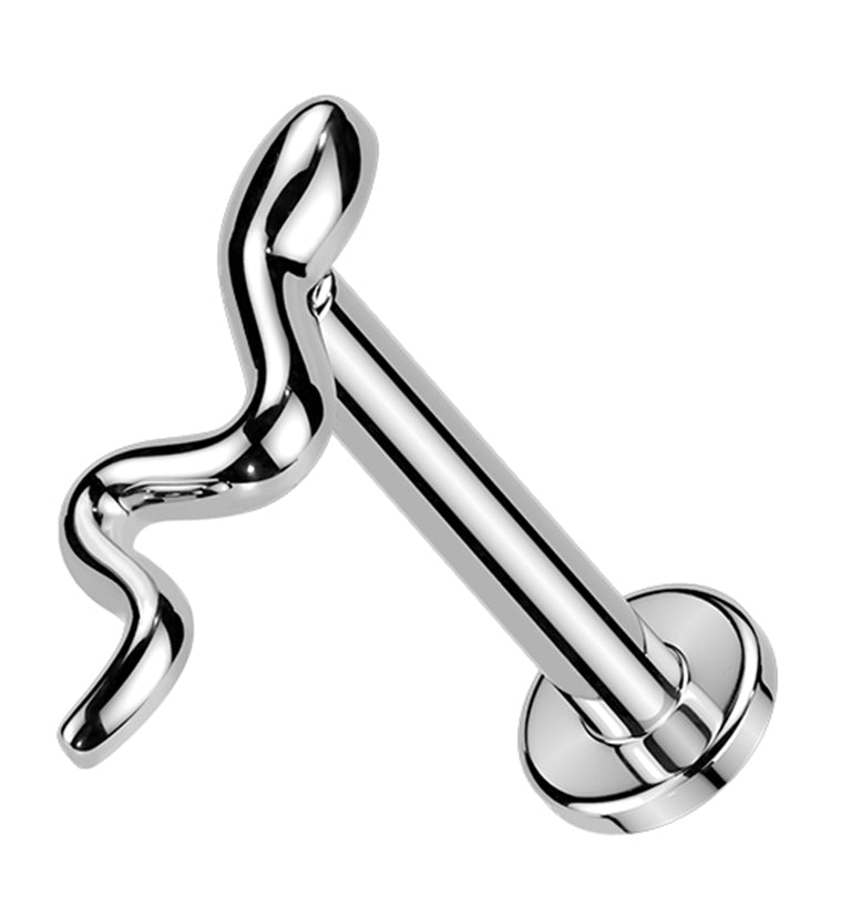 Sleek Snake Stainless Steel Internally Threaded Labret