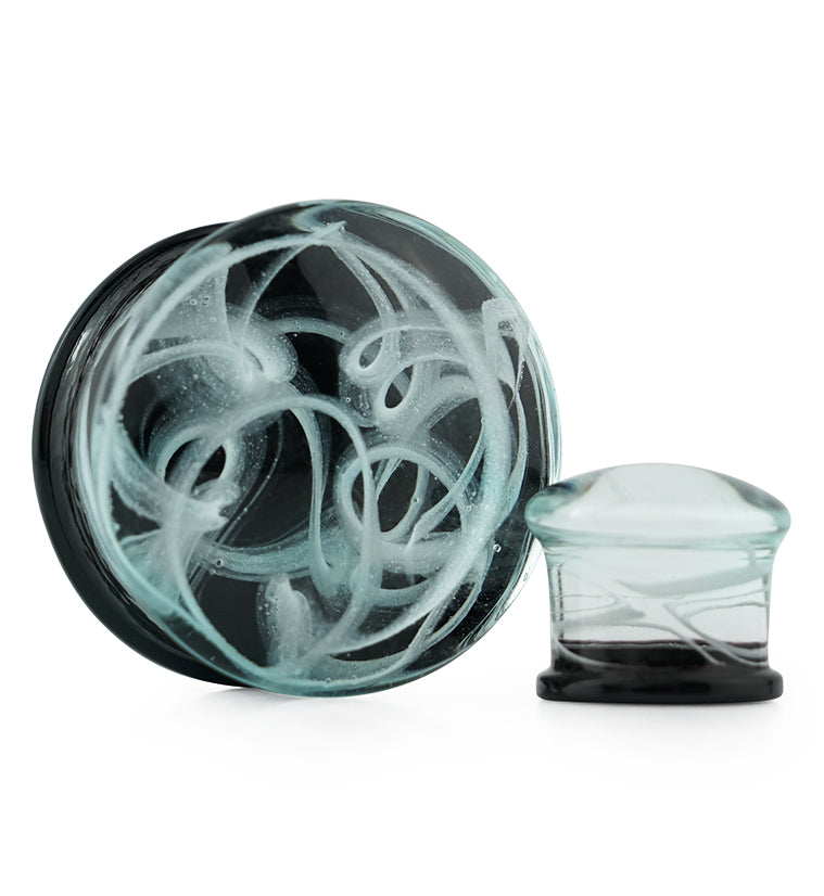 Smoke Haze Swirl Glass Plugs