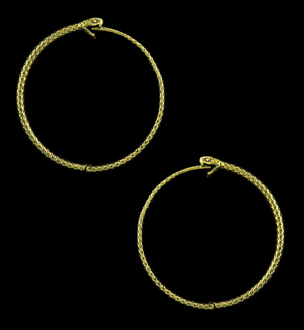 Snake Hoop Brass Hinged Hangers/Earrings