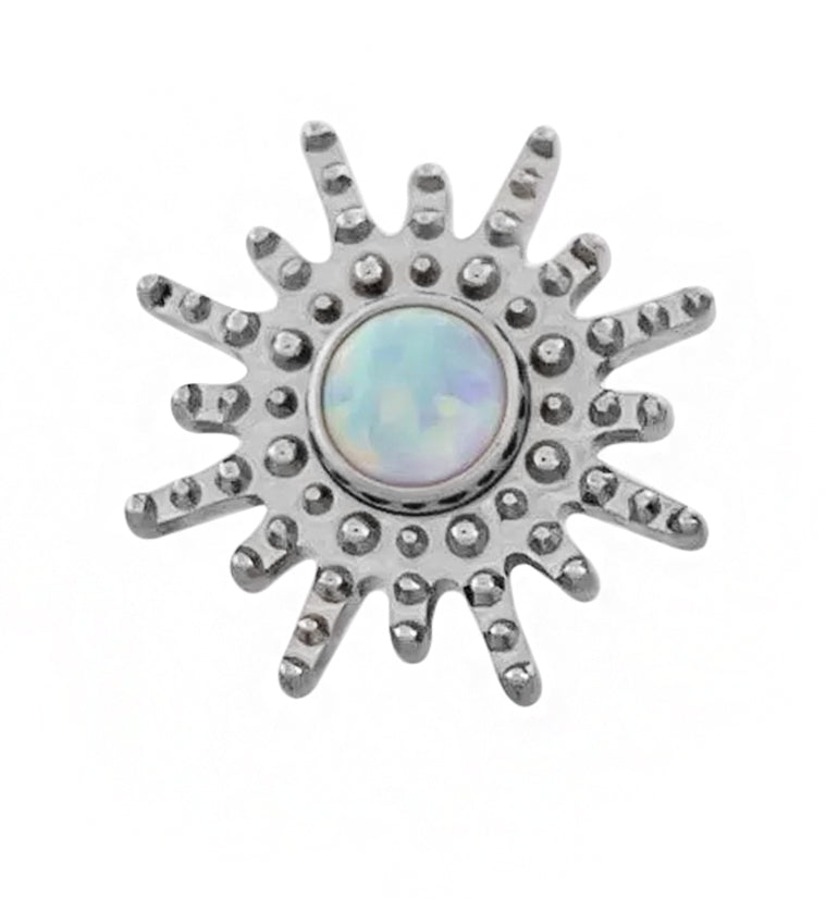 Solar Burst White Opalite Titanium Threadless Top