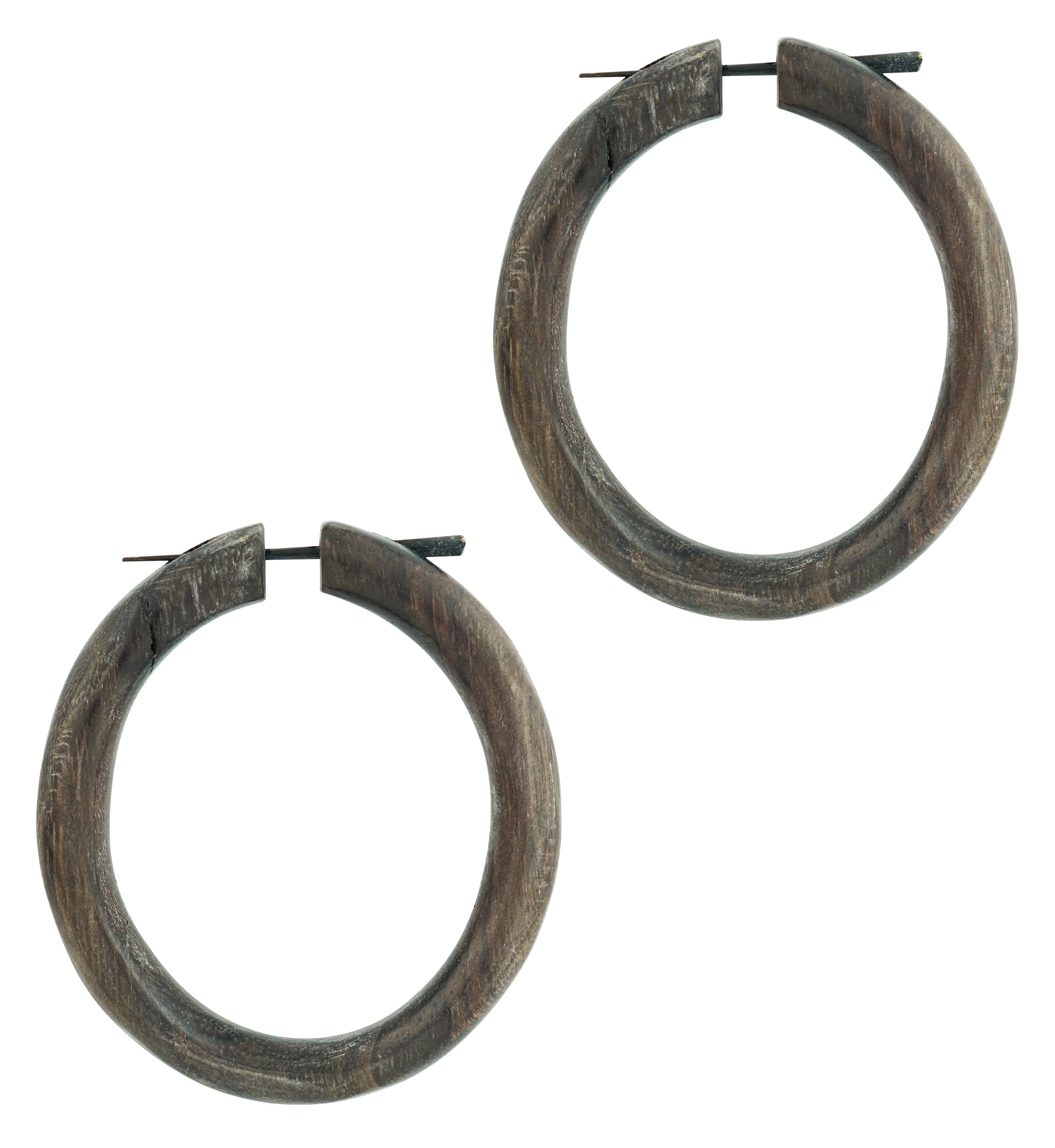 Sono Wooden Hoop Post Earrings