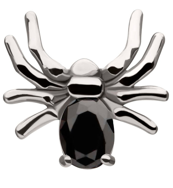 Spider Black CZ Stainless Steel Internally Threaded Labret