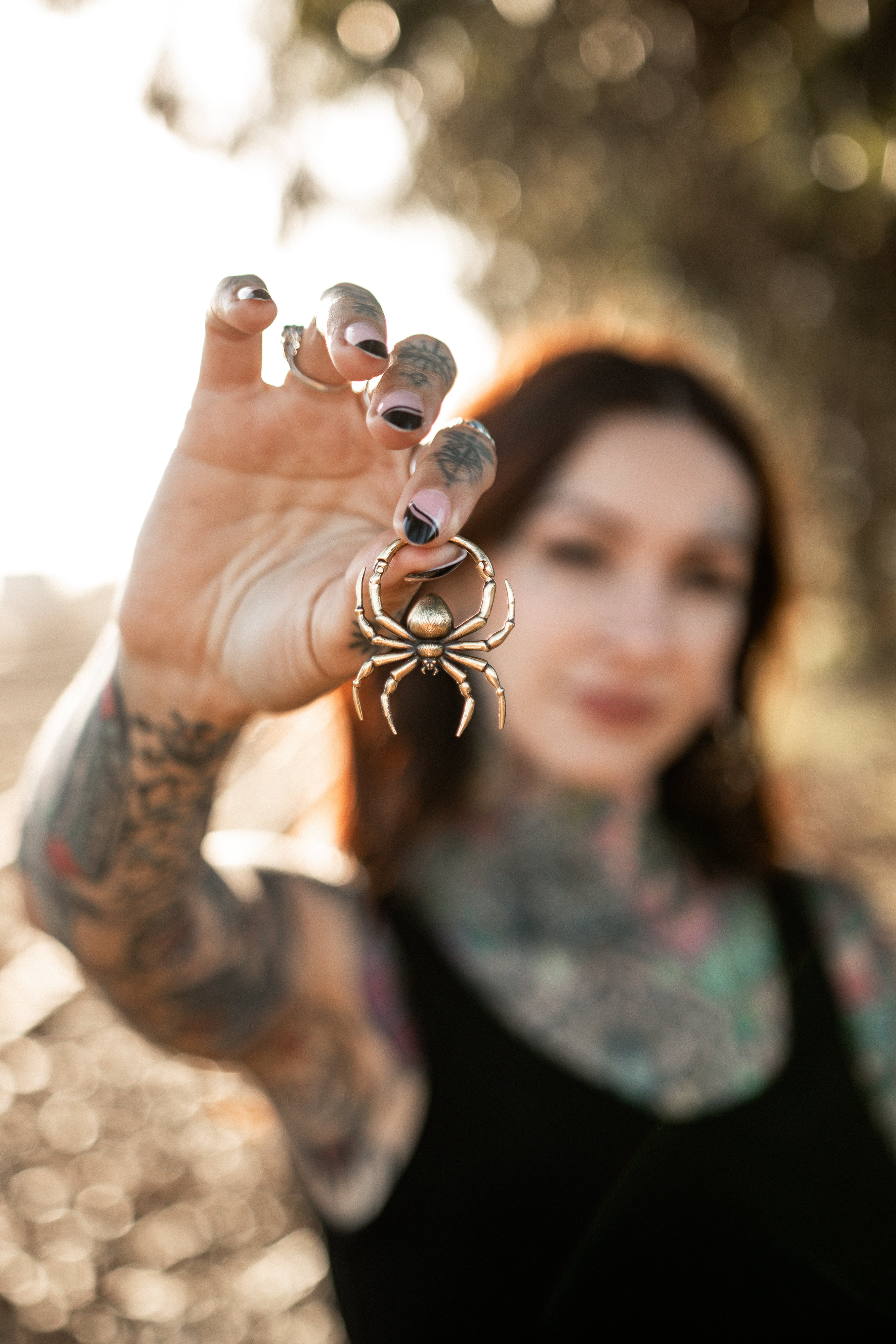 Spider Brass Hinged Ear Weights