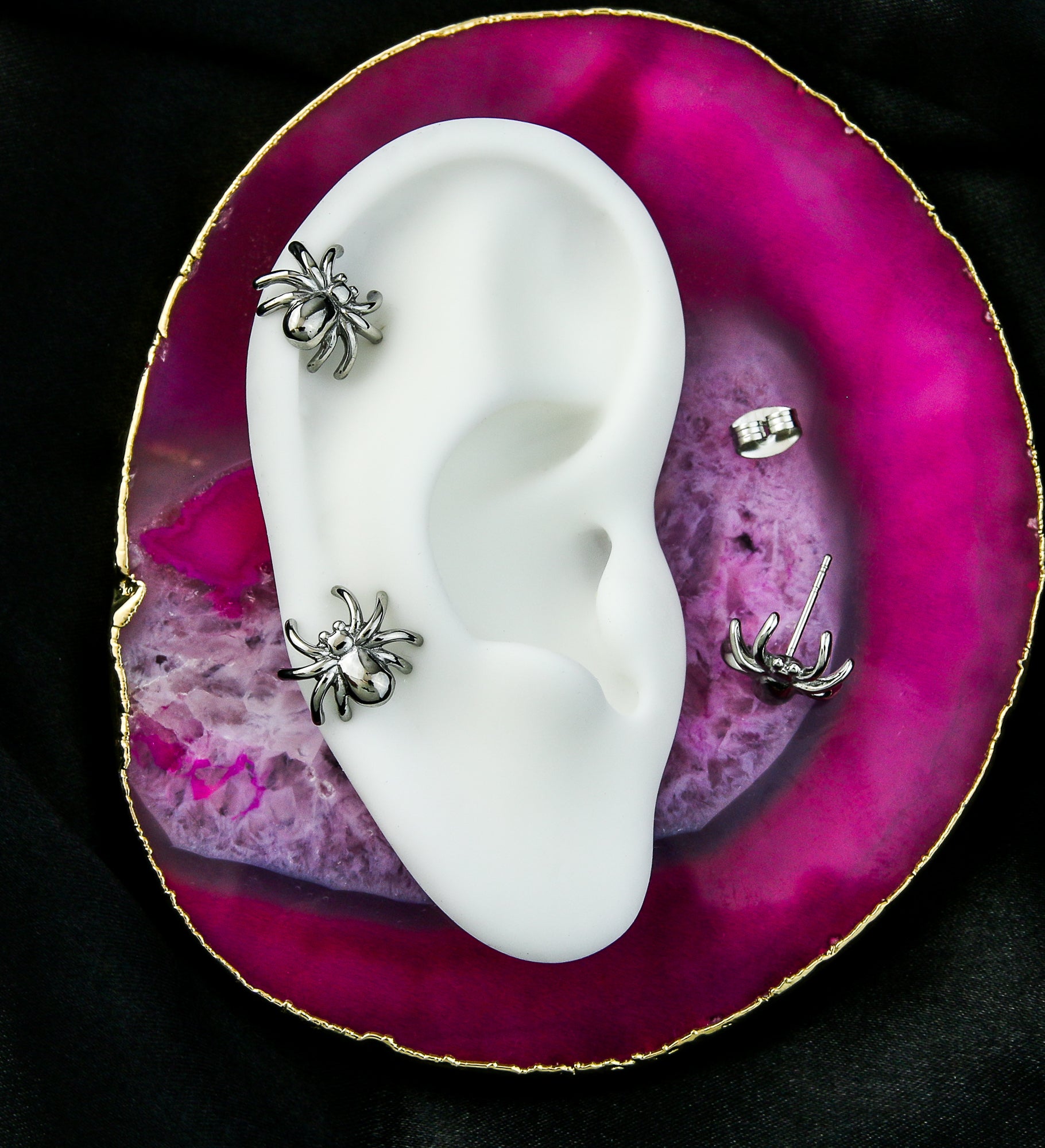 Spider Stainless Steel Stud Earrings