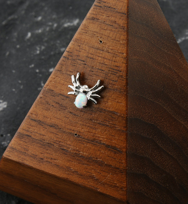 Spider White Opalite Threadless Titanium Top