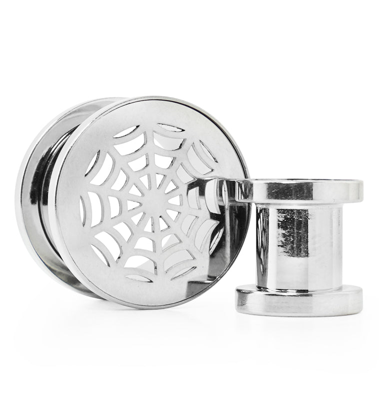 Spider Web Stainless Steel Tunnel Plugs