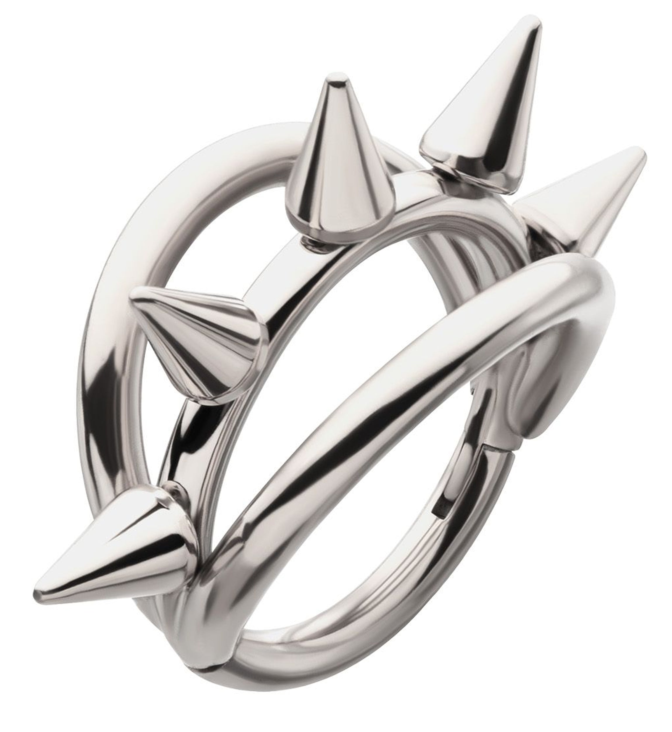 Spiked Trap Titanium Hinged Segment Ring