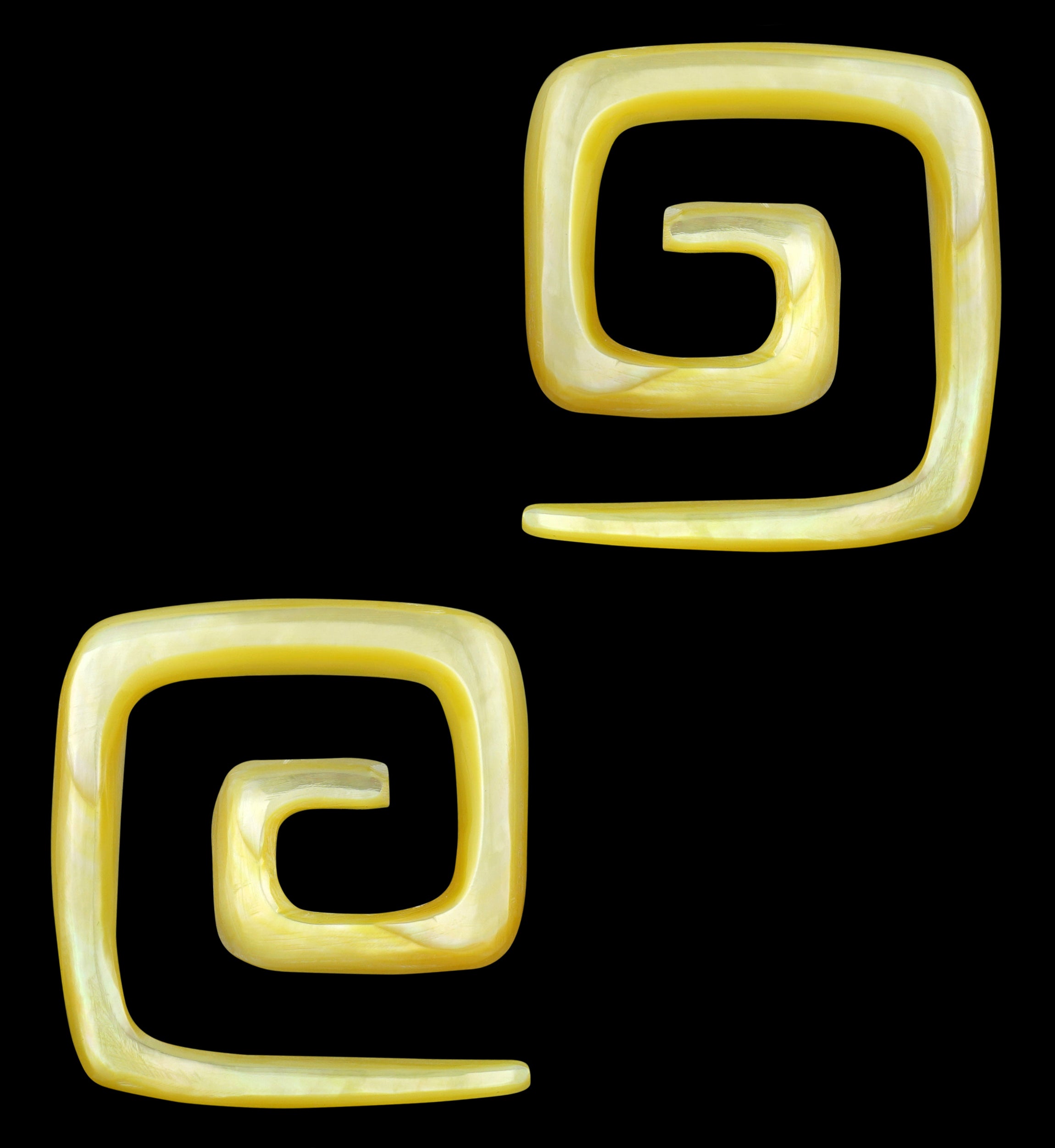 Square Spiral Mother of Pearl Hangers