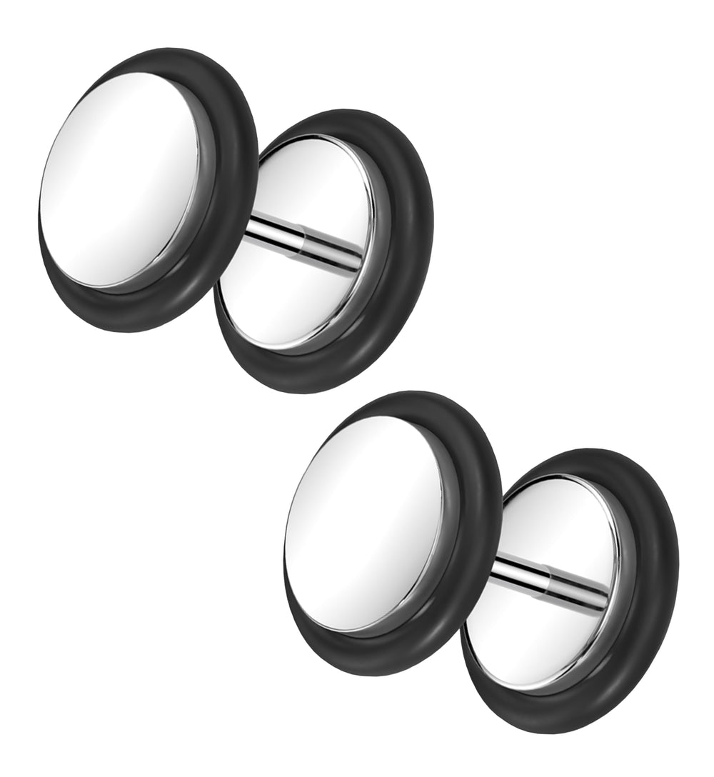 Stainless Steel Fake Ear Plugs | Fake Stretched Ears