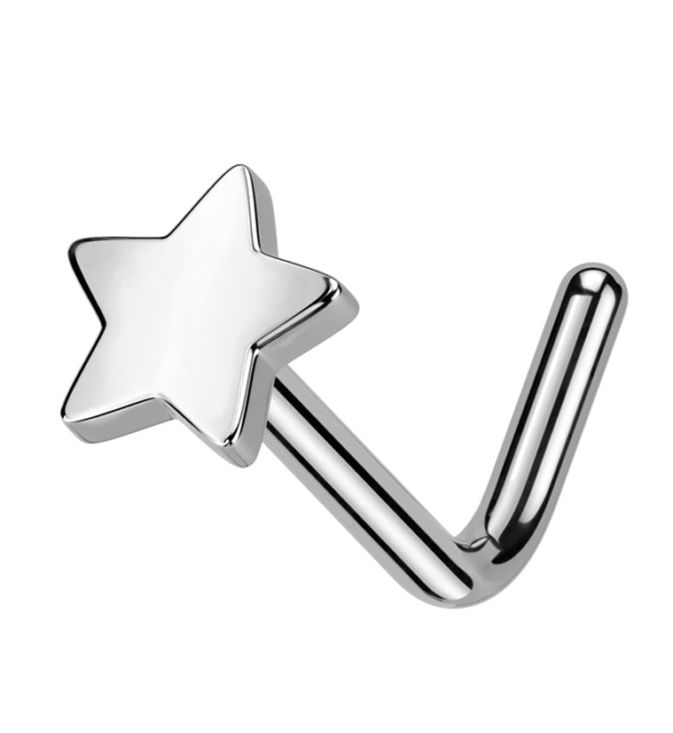 Star Top L Bend Titanium Nose Ring