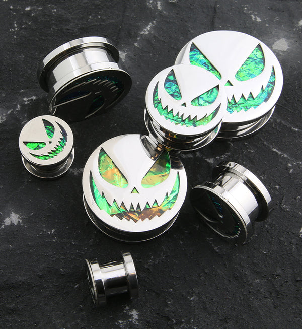 Stingy Jack Green Opalite Stainless Steel Tunnel Plugs