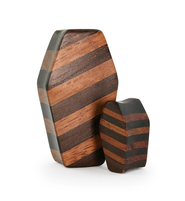 Saba Wooden Striped Coffin Plugs