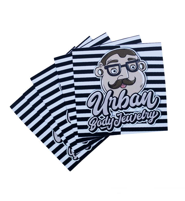 Striped UBJ Sticker Pack (4 pack) | UrbanBodyJewelry.com